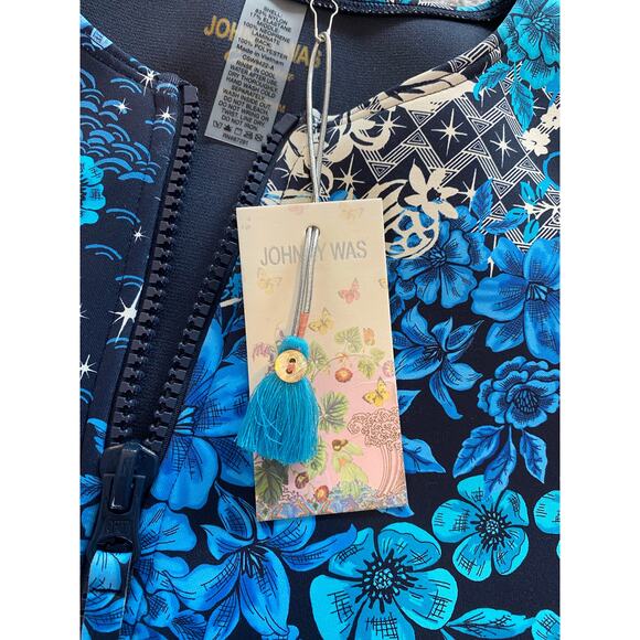 Johnny Was California Blue-Fly Neoprene Bodysuit/Swimsuit, Small - Picture 4 of 8